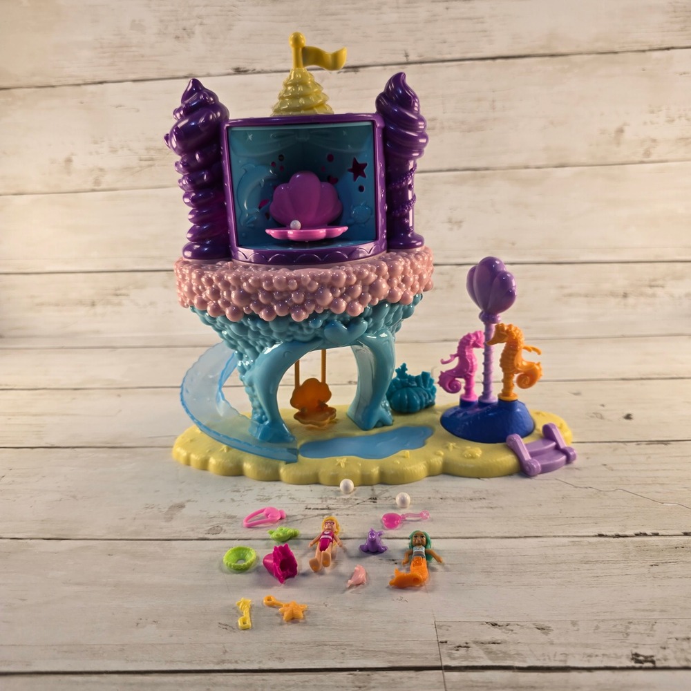 Mattel Polly Pocket Sandcastle Splash Playset GYK42 Mermaid Castle w/ accs.